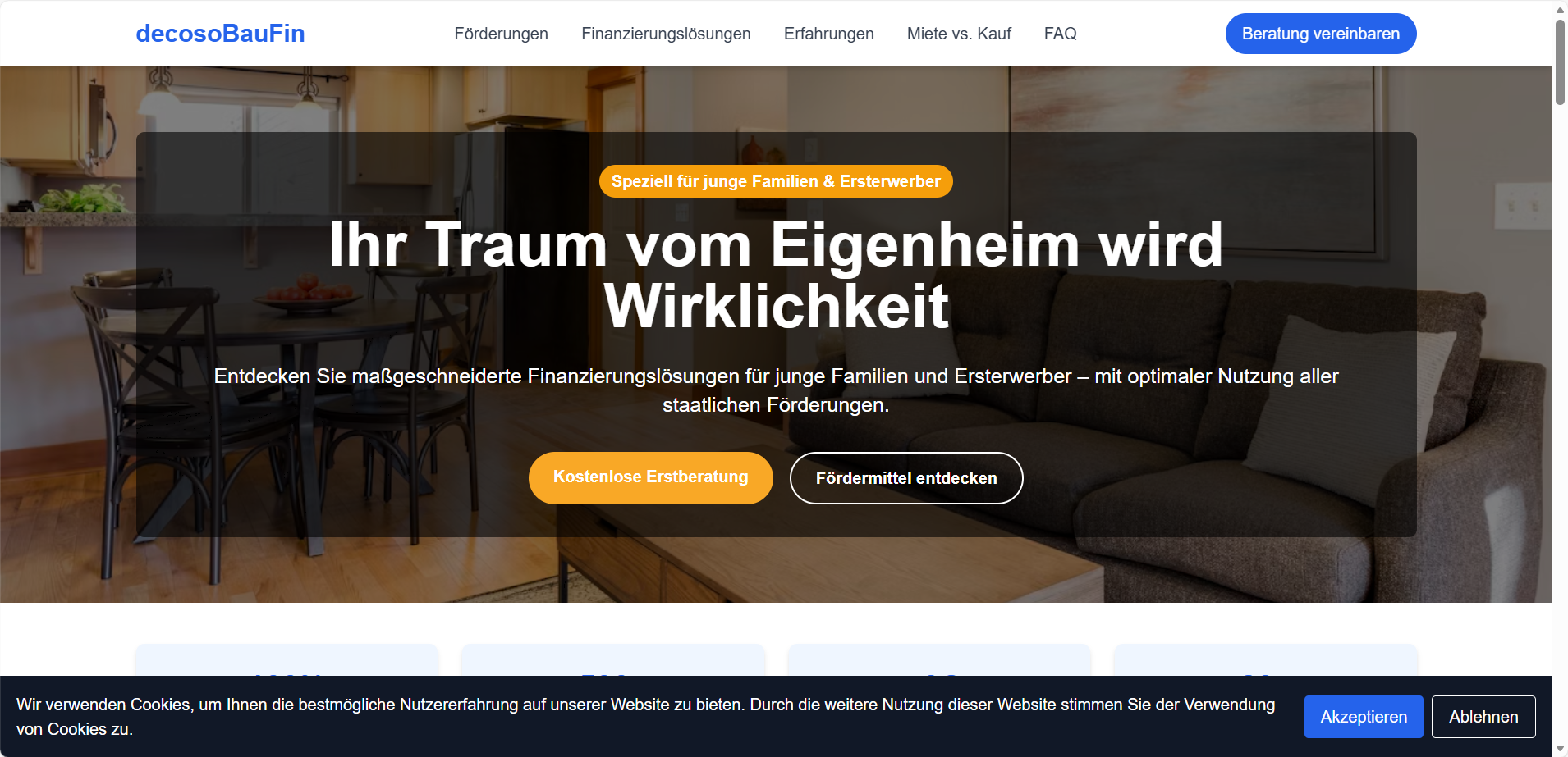 Referenz Demo 4 - Finanzvermittlung für Eingenheimkunden